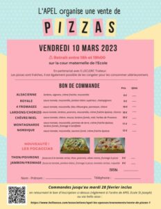 Vente de Pizzas @ Cour Maternelle de l'école